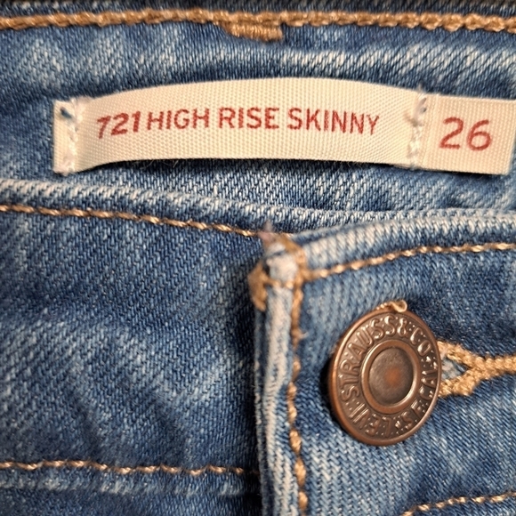 Levis 721 High Rise Skinny  Size 26 - Picture 5 of 6